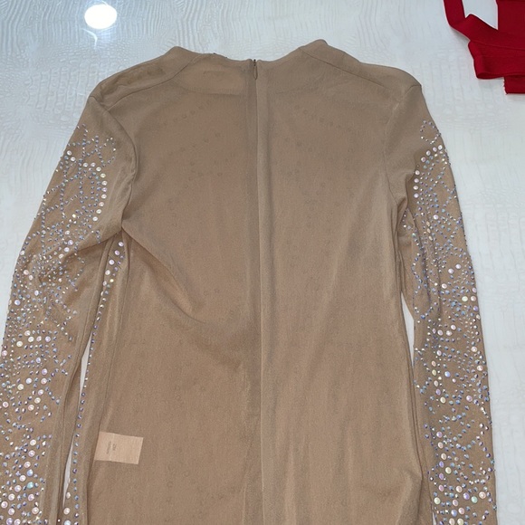 Windsor jewel mesh long sleeve nude top size L - Picture 3 of 5